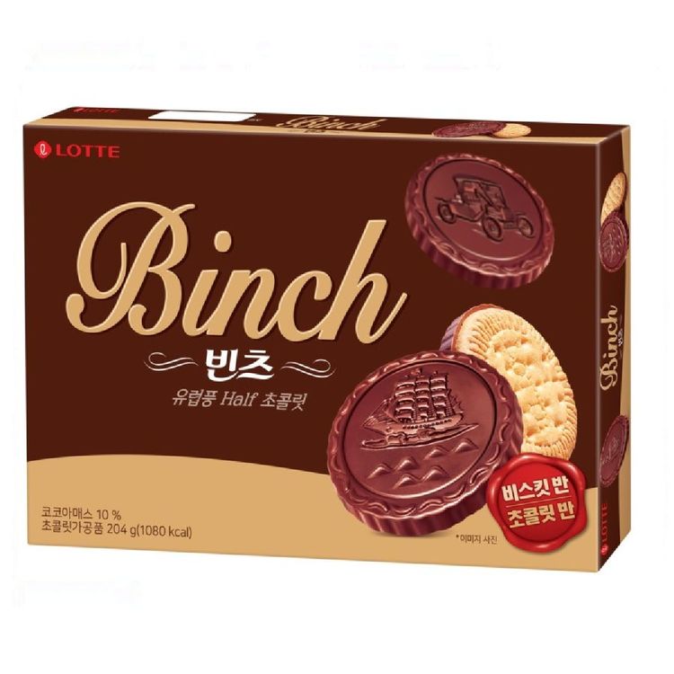 Lotte Binch Crispy Biscuit Covered with chocolate 204g/ 롯데 빈츠 204g